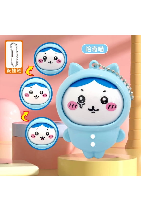 Chikawas Anime Face Changing Toy – Press To Transform Expression Keychain Figure Hachiware Usagi Kawaii Gift Collectible Toy