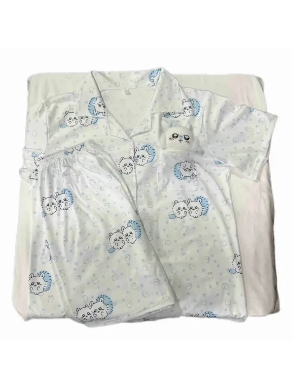 Chikawas Flying Squirrel Pajamas Summer Momonga Cartoon Kawaii Short-sleeved Shorts Home Clothes モモンガ Animated Characters