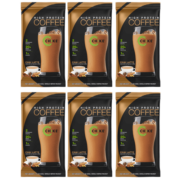 Chike Nutrition High Protein Iced Coffee Single Packets (6-Pack) Flavor: Chai Latte