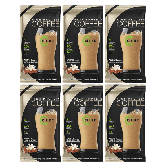 Chike Nutrition High Protein Iced Coffee Single Packets (6-Pack) Flavor: Vanilla