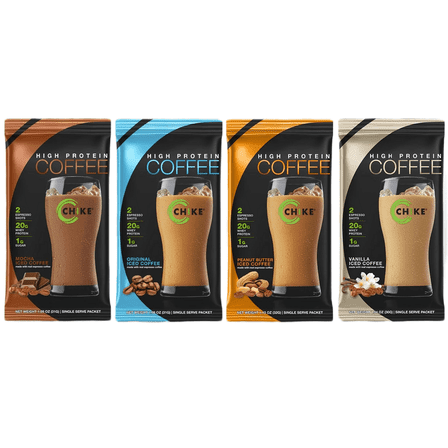 Chike Nutrition High Protein Iced Coffee - Variety Packs! Size: Variety Pack (4 x Single Serve Packs)