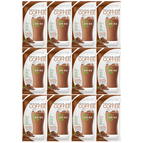 Chike Nutrition Natural High Protein Iced Coffee Single Packets - Caffè Mocha (12-Pack)