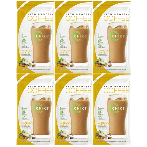 Chike Nutrition Natural High Protein Iced Coffee Single Packets - Vanilla Latte (6-Pack)