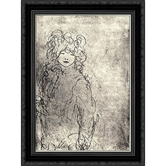 Child 20x24 Black Ornate Wood Framed Canvas Art by Beardsley, Aubrey