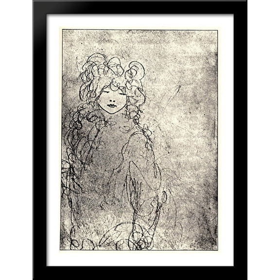 Child 28x38 Large Black Wood Framed Print Art by Aubrey Beardsley