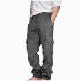 thumbnail image 1 of Child 5-6 Years Boys Pants Sweatpants Elastic Waist Joggers Pants Athletic Pants Winter School Pants Grey Casual School Trousers, 1 of 4
