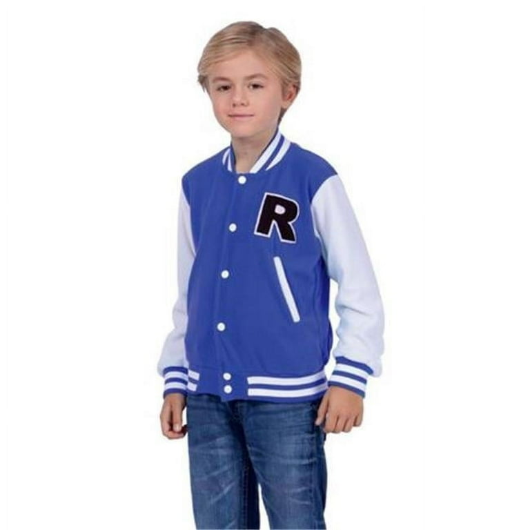 Child 50s Letterman Jacket with Sleeves Blue with White Small 4 6 Walmart