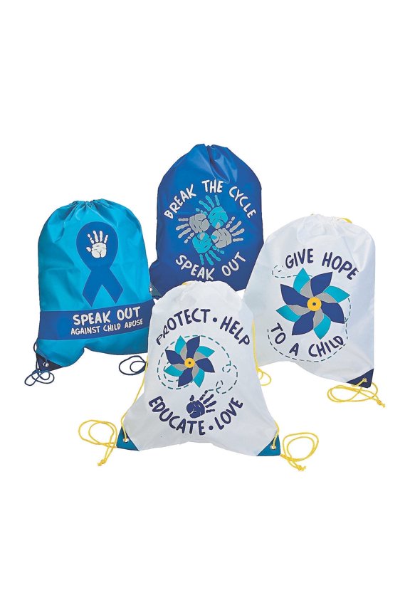 Child Abuse Awareness Backpack - Favor Bagss - 12 Pieces