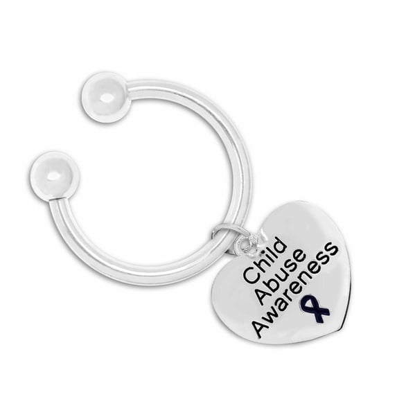 Child Abuse Heart Charm Horseshoe Key Chain
