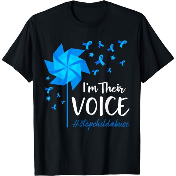 Child Abuse Prevention Awareness I'm Their Voice Pinwheel T-Shirt