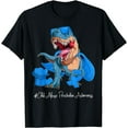 thumbnail image 1 of Child Abuse Prevention Awareness Month Blue Ribbon Trex T-Shirt, 1 of 2