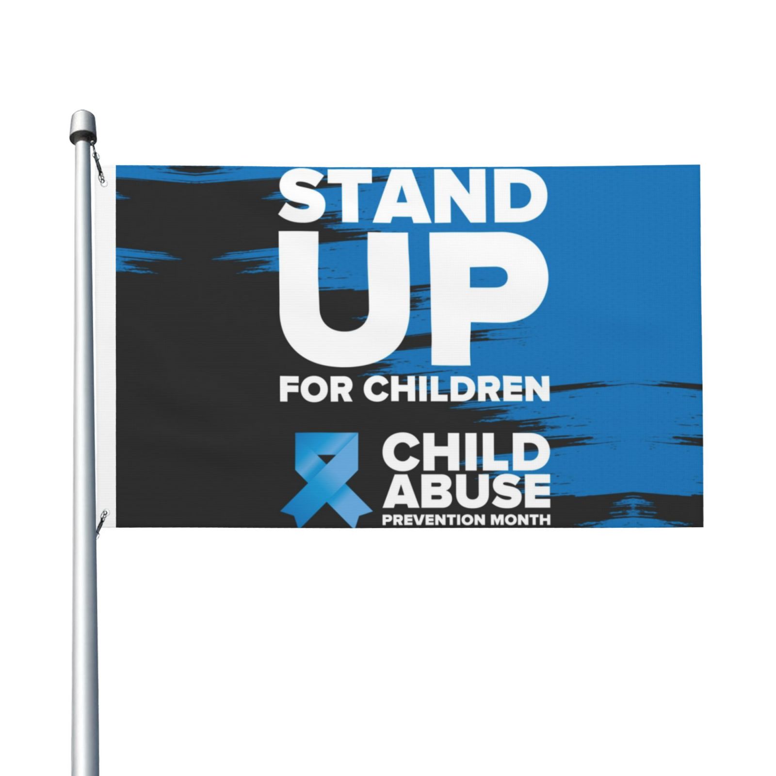 Soaoo 6ft Child Abuse Prevention Awareness Inflatable Yard Decoration - Blue Ribbon Pinwheel With Built-in LED Lights