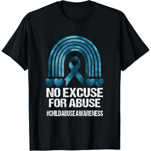Child Abuse Prevention Awareness Month No Excuse For Abuse T-Shirt
