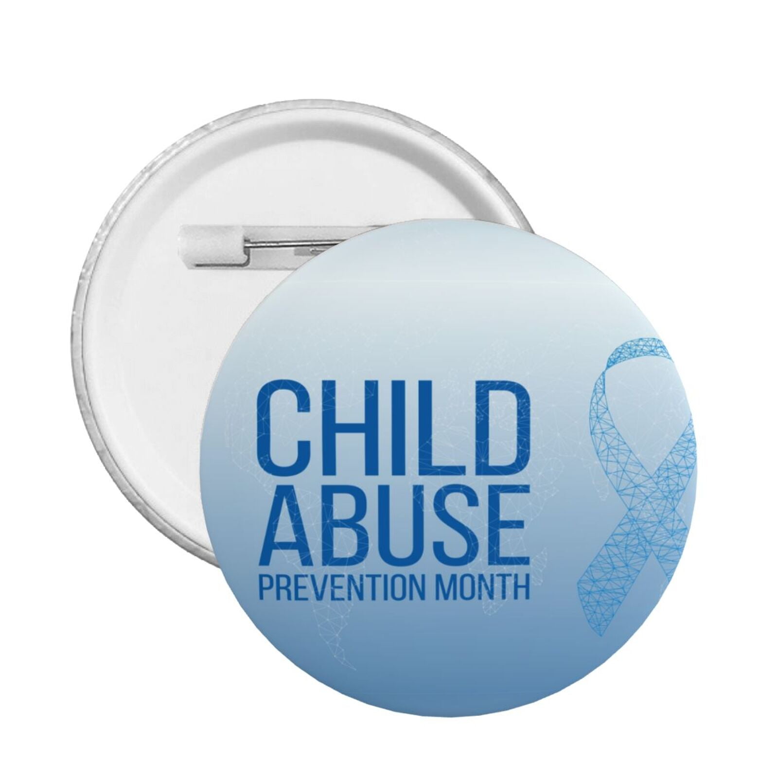 Child Abuse Prevention Awareness Month Round Button Badges for
