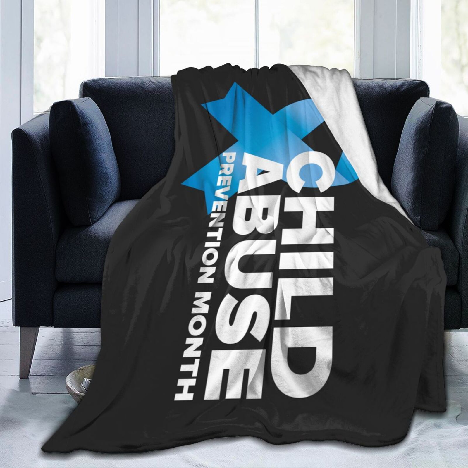Child Abuse Prevention Awareness Month Throw Blanket Soft Cozy Warm