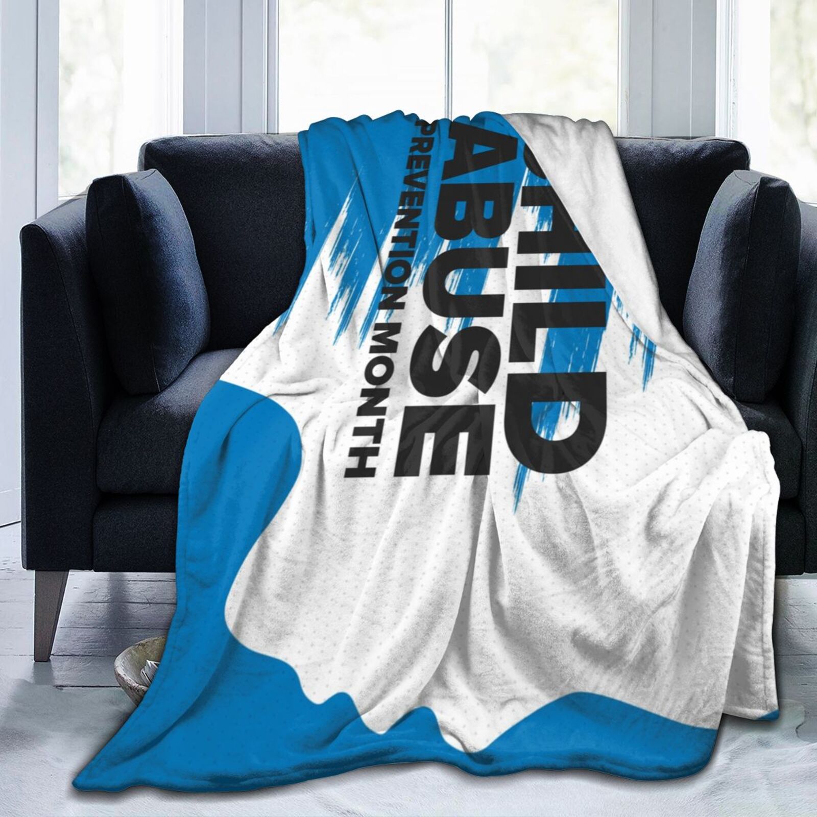Child Abuse Prevention Awareness Month Throw Blanket Soft Cozy Warm