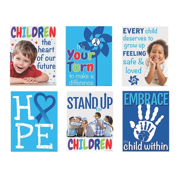 CHILD ABUSE PREVENTION POSTERS 6PC - Party Decor - 6 Pieces