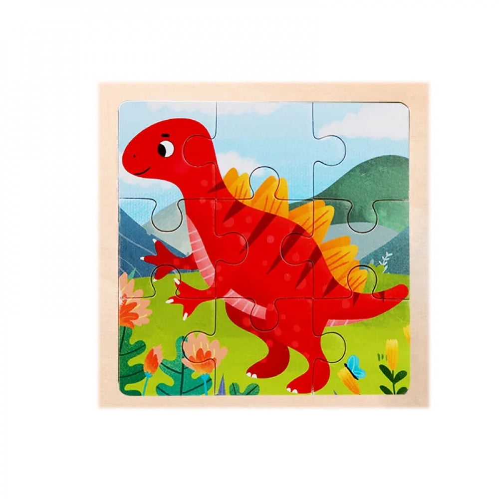 Child Animal Wooden Puzzle Montessori Cognitive Game Cartoon Traffic ...