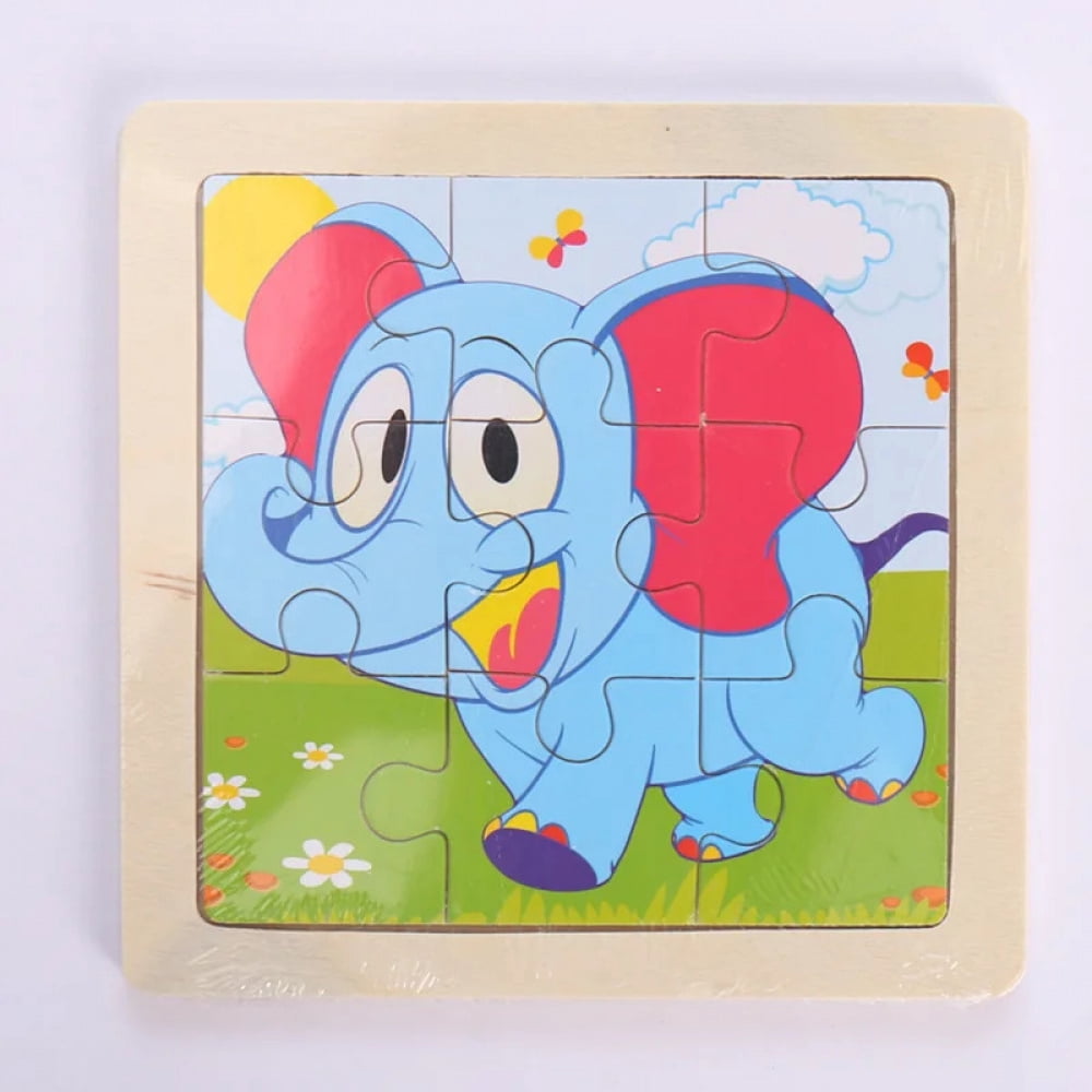 Child Animal Wooden Puzzle Montessori Cognitive Game Cartoon Traffic ...