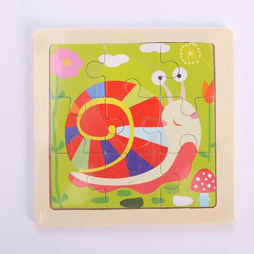 Child Animal Wooden Puzzle Montessori Cognitive Game Cartoon Traffic ...