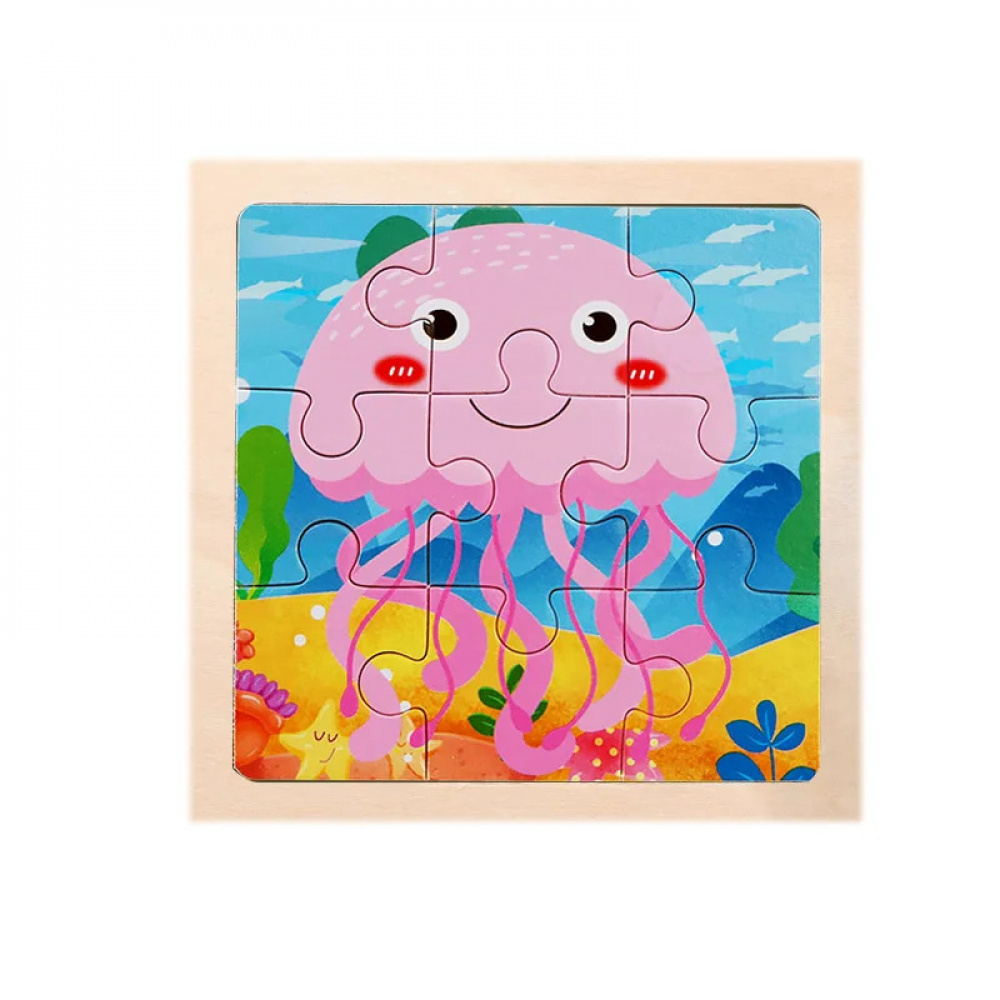 Child Animal Wooden Puzzle Montessori Cognitive Game Cartoon Traffic ...