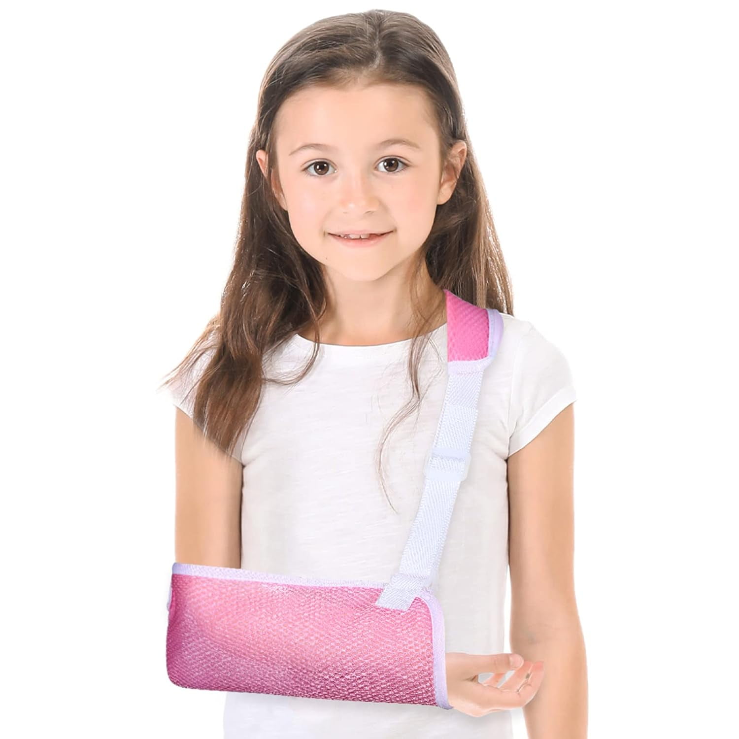 Child Arm Sling Pink Pediatric Mesh Shoulder Immobilizer for Kids