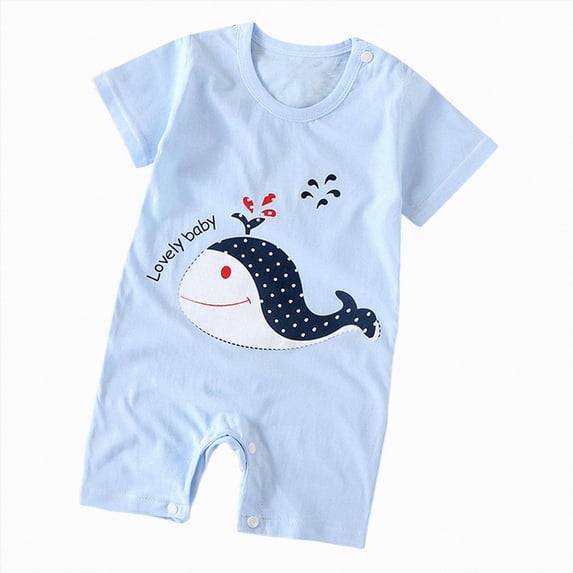 Child Baby Boys Girls Short Sleeve Romper Jumpsuit Infant Kids Cute Pajamas Sleepwear Loungewear for Summer