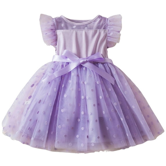 Child Baby Girl Tutu Dresses Dinosaur Dress Summer Clothes Kids Sequin Princess Gown ,Color Purple,Size 3-4Years