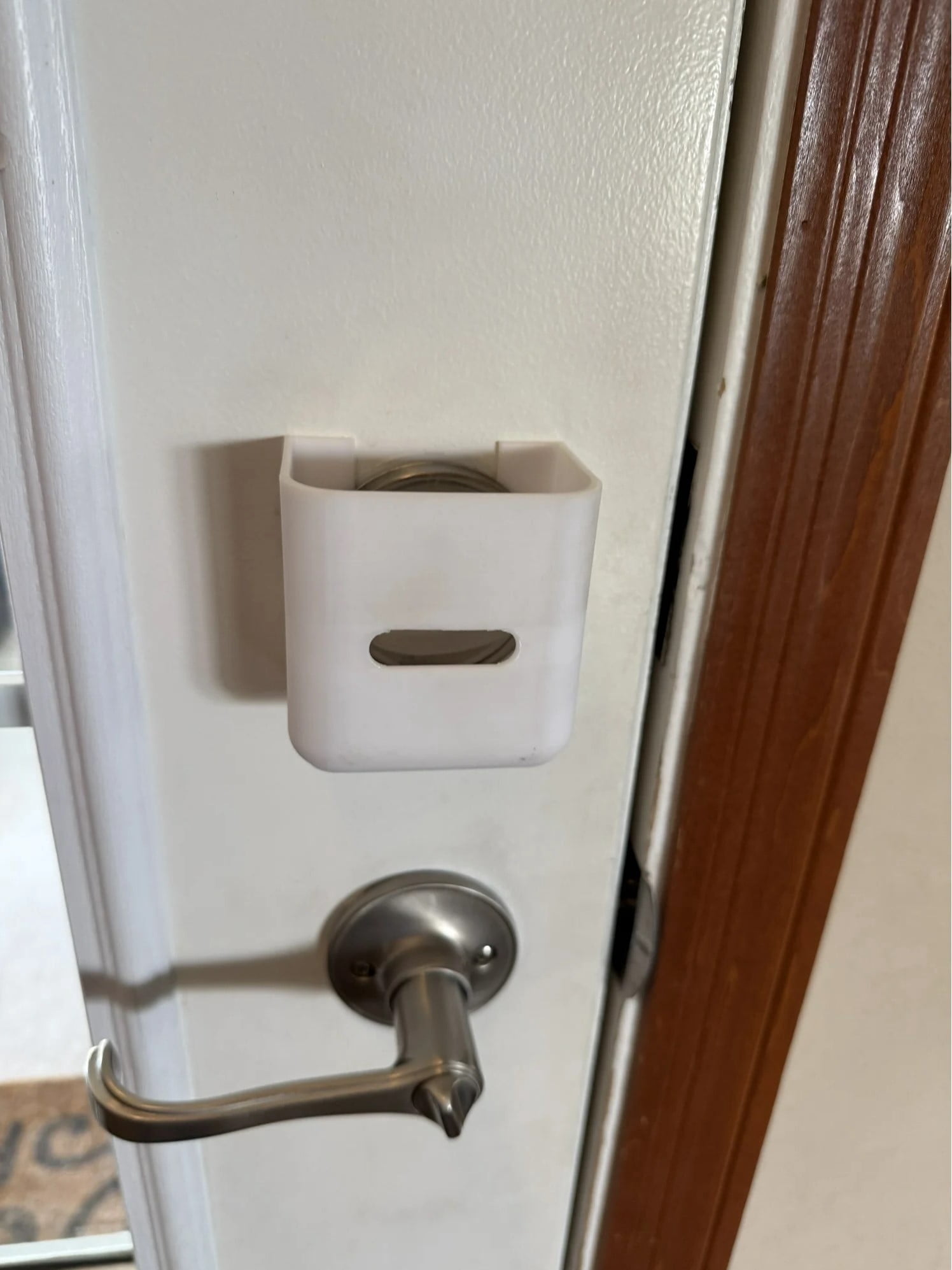 Child & Baby Proof Deadbolt Lock Door Cover White SQ Full Height