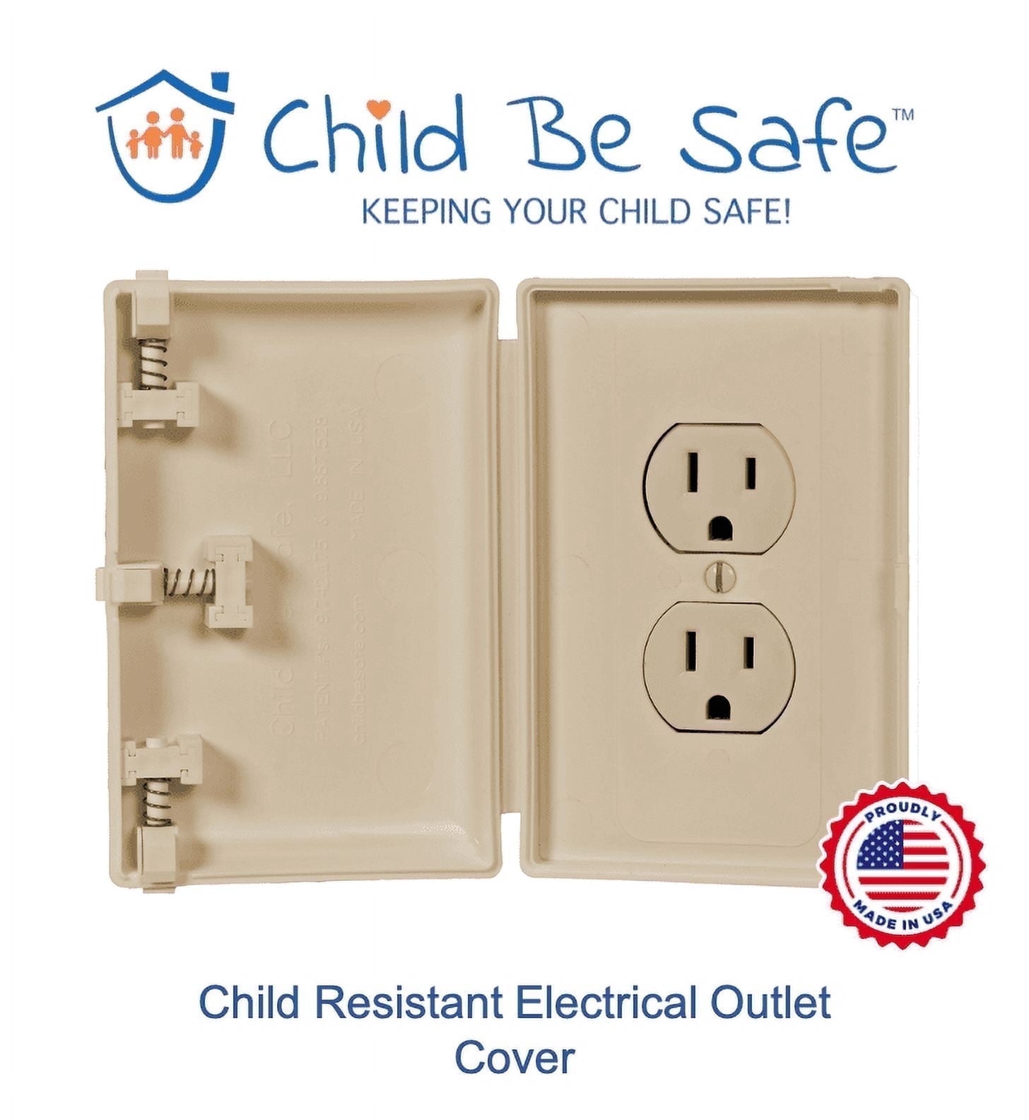 Child Be Safe Infant and Pet Proof Outlet Cover Box, Ivory, 1 Piece ...