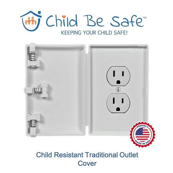 Child Be Safe Infant and Pet Proof Outlet Cover Box, White, 1 Piece