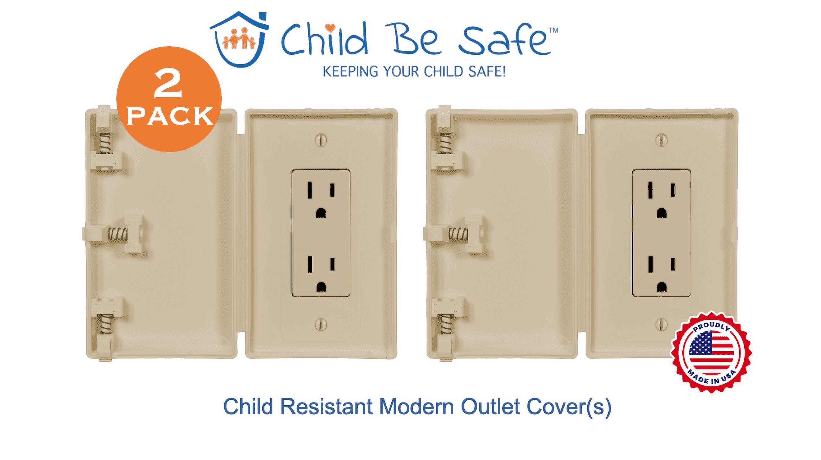 Child Be Safe Infant and Pet Proof Rocker Switch and Outlet Cover Box, Ivory, 2 Piece
