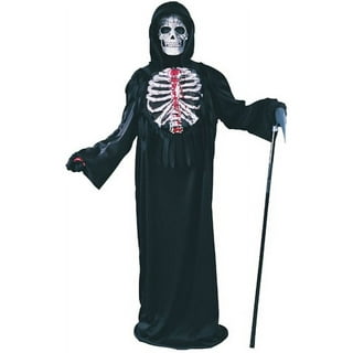 Fun World Bleeding Grim Reaper Black Halloween Scary Costume, Big Boys Male  Child