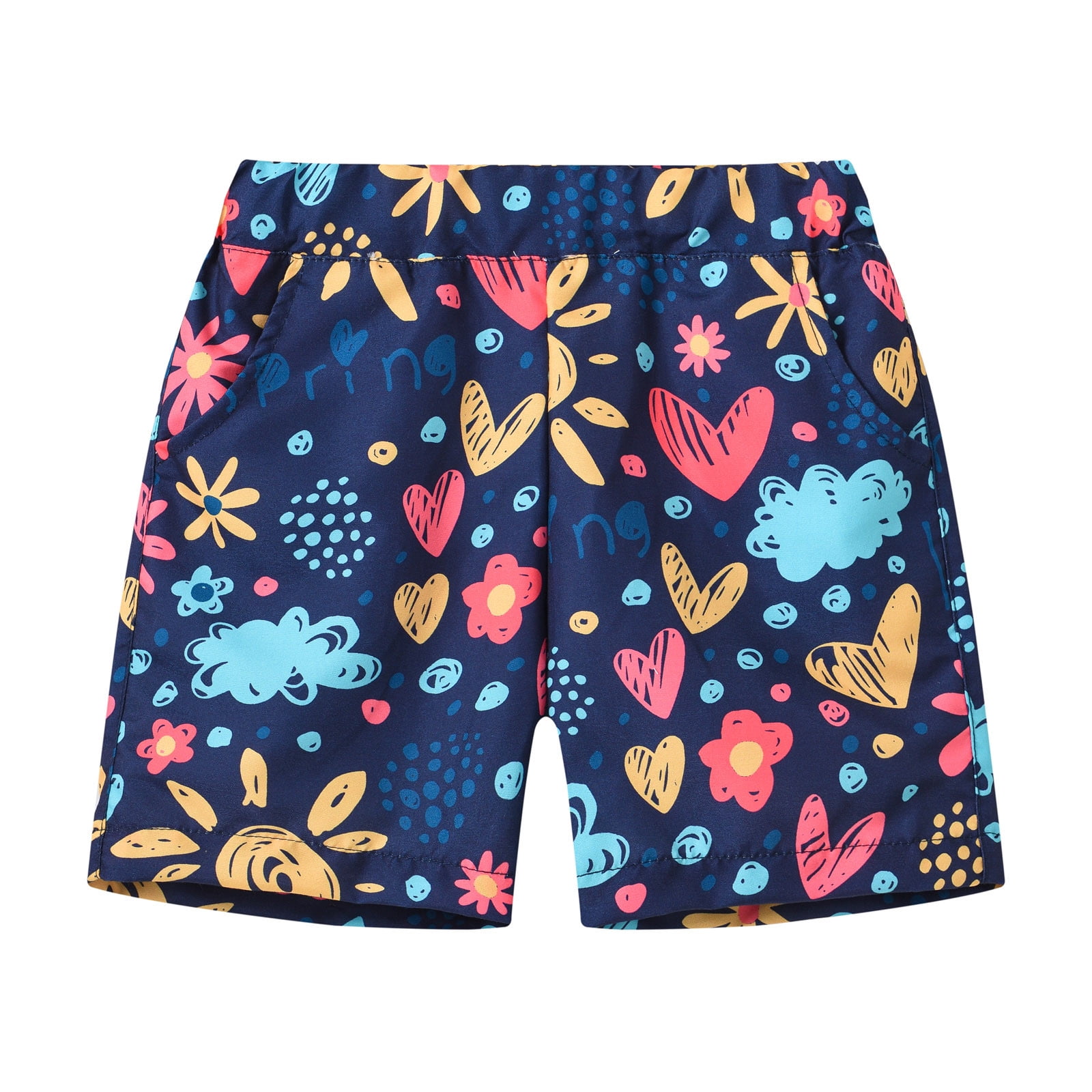 Child Boys Girls Casual Style Floral Printing Shorts Summer