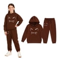 thumbnail image 1 of Child Boys Girls Sweatsuit Set 2PC Long Sleeve Coffee Pullover Hoodie Sweatshirt and Sweatpants Winter Clothes Toddler 8-9 Years Boys Clothes, 1 of 7