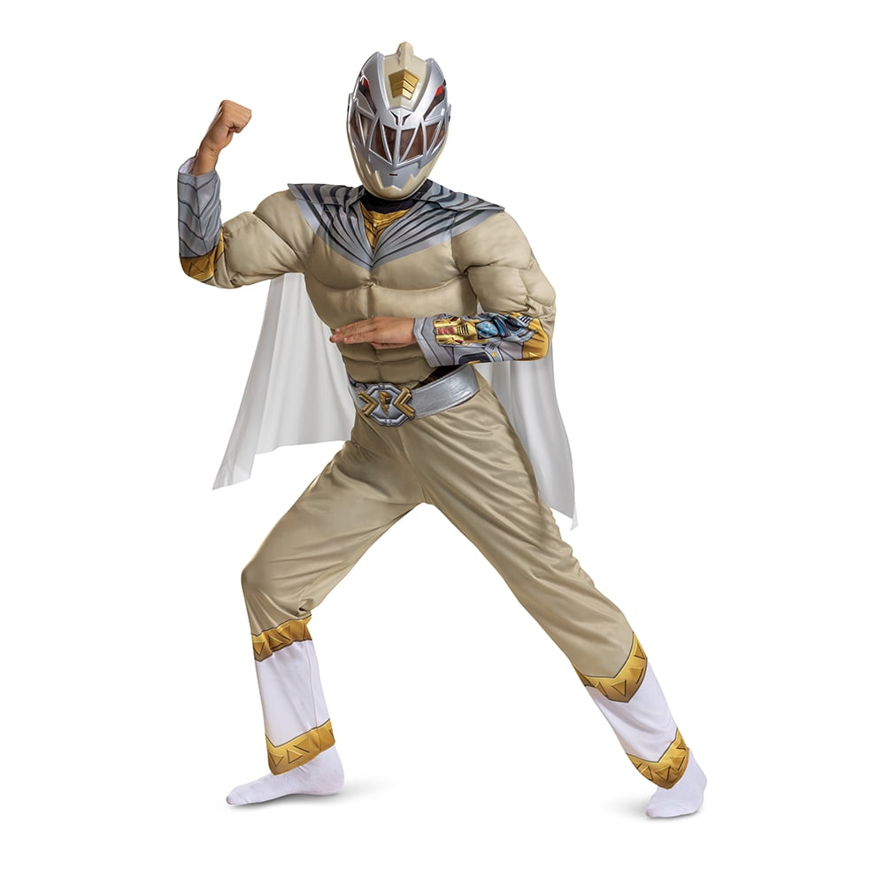 Child Boys Size Medium (810) White Zenith Ranger Classic Muscle Halloween Child Costume Power