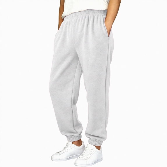 Child Boys Sweatpants Wide Leg Sweatpants 5-16 Years Kids Baggy Pants with Pockets Fall Winter Workout Casual Kids Pants White Sweatpants Size 9-10 Years