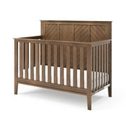 Child Craft Atwood 4-in-1 Convertible Crib, Chevron Panel Design, 3 Mattress Heights, Cocoa Bean Brown