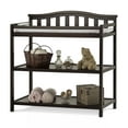 thumbnail image 1 of Child Craft Arch Top Changing Table with Pad & Safety Strap, 2 Storage Shelves, Anti-Tip Kit, Jamocha, 1 of 3