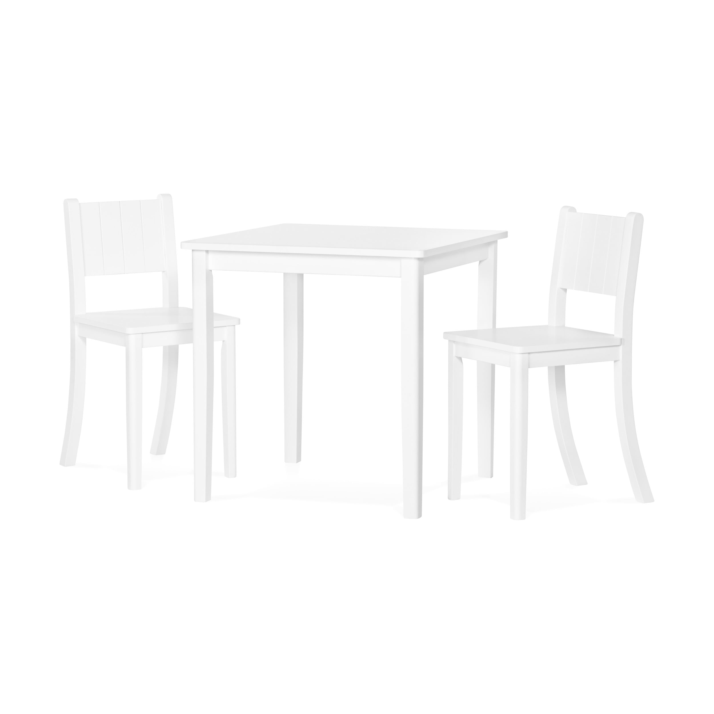 Child Craft Cafe Table and Chairs Set, Includes Table and 2 Chairs, Classic Traditional Design, For Kids Ages 3-6 Years (Matte White)