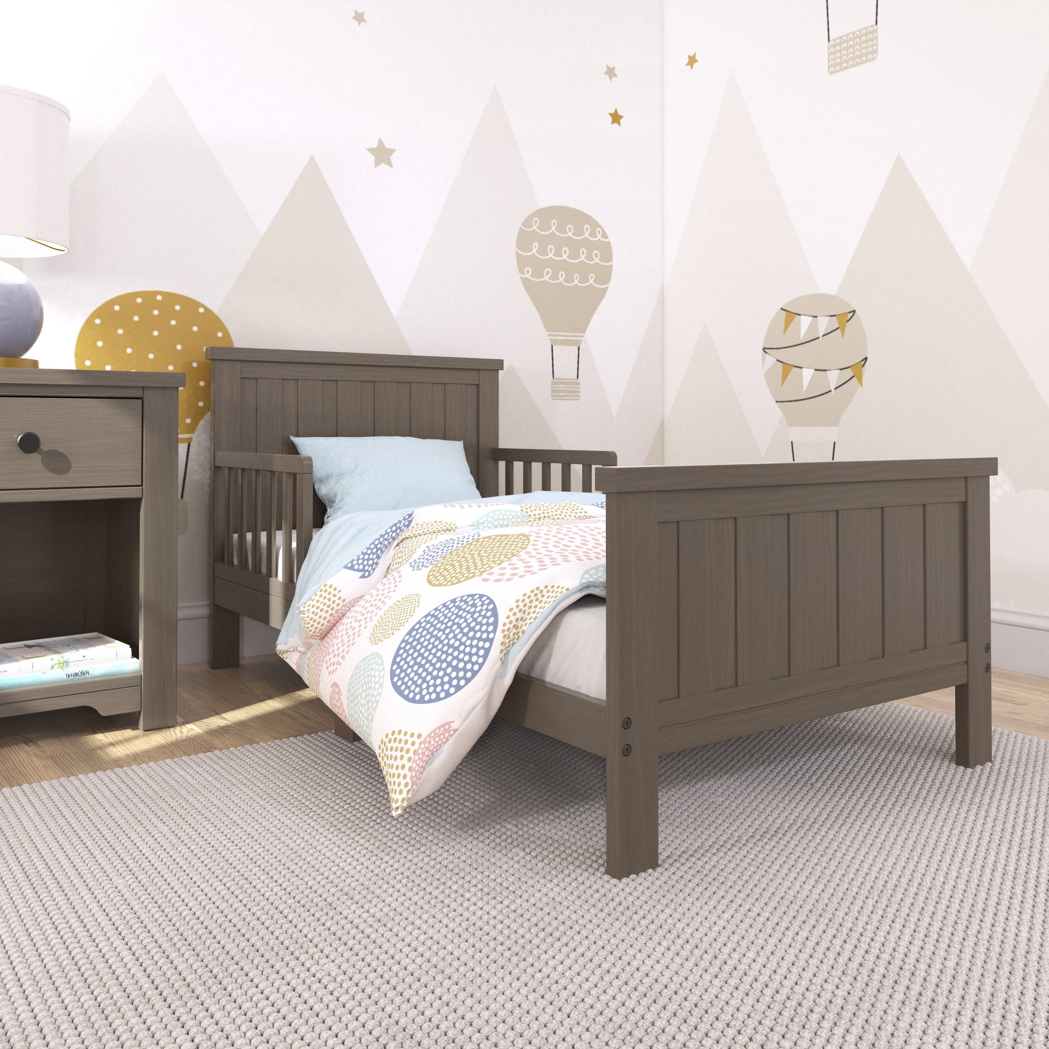 Child Craft Calder Toddler Bed with Guard Rails, Brushed Truffle