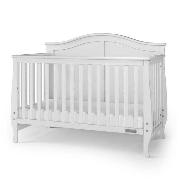 Child Craft Camden 4-in-1 Convertible Crib, Classic Arch Design, 2 Mattress Heights, Matte White