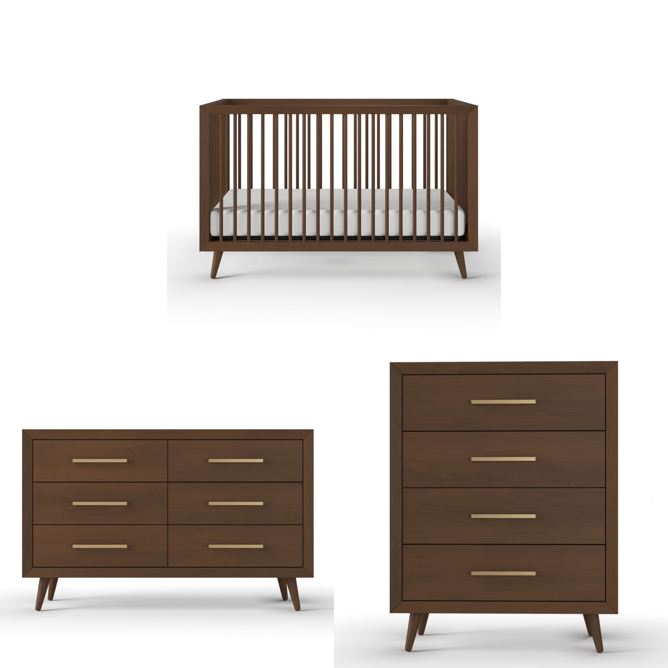 Child Craft Cranbrook Crib Dresser and Chest Nursery Set 3 Piece Includes 4 in 1 Convertible Crib Dresser and Chest Grows with Your Baby Toasted