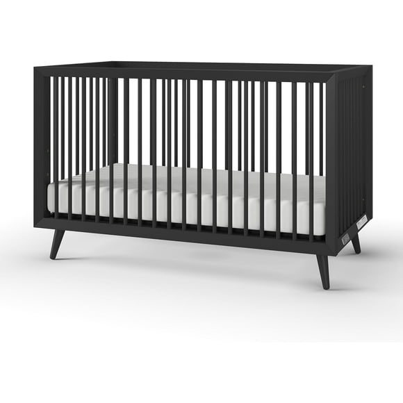 Child Craft Cranbrook 4-in-1 Convertible Crib, Baby Crib Converts to Day Bed, Toddler Bed and Full Size Bed, 3 Adjustable Mattress Positions, Non-Toxic, Baby Safe Finish (Ebony) Ebony Black