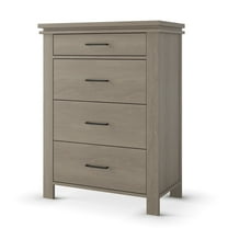 Child Craft Denman 35" 4-Drawer Chest for Nursery or Bedroom, Anti-Tip Kit, Modern Style, Crescent Gray
