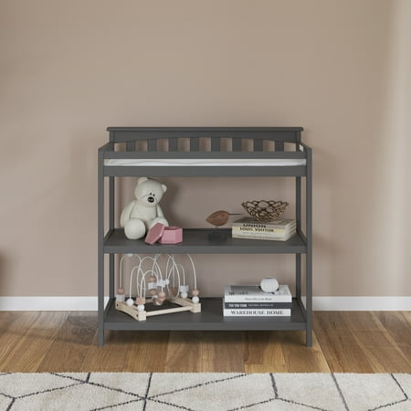Child Craft Flat Top Changing Table, Cool Gray