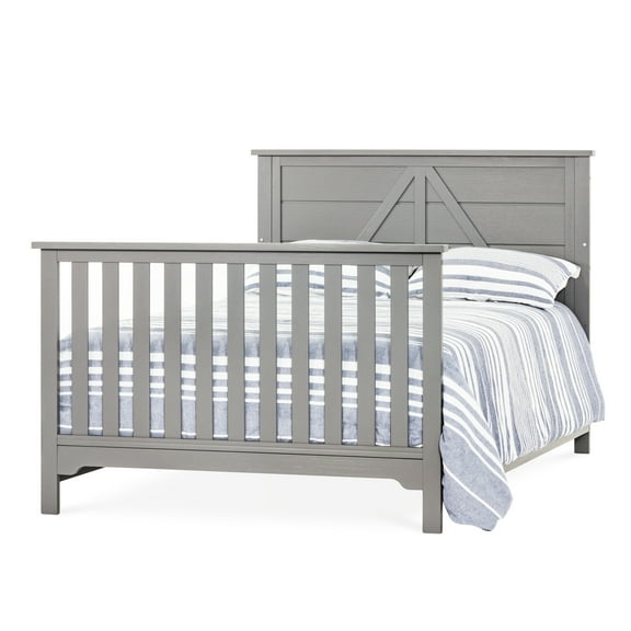 Child Craft Full-Size Bed Rail Conversion Kit, Converts 4-in-1 Crib to Bed, Pine Wood, Brushed Pebble