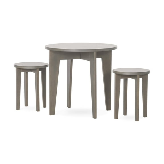 Child Craft Geo Table and Stools Set, Kids Play Table with 2 Stools, Fun Geometric Design, Dapper Gray