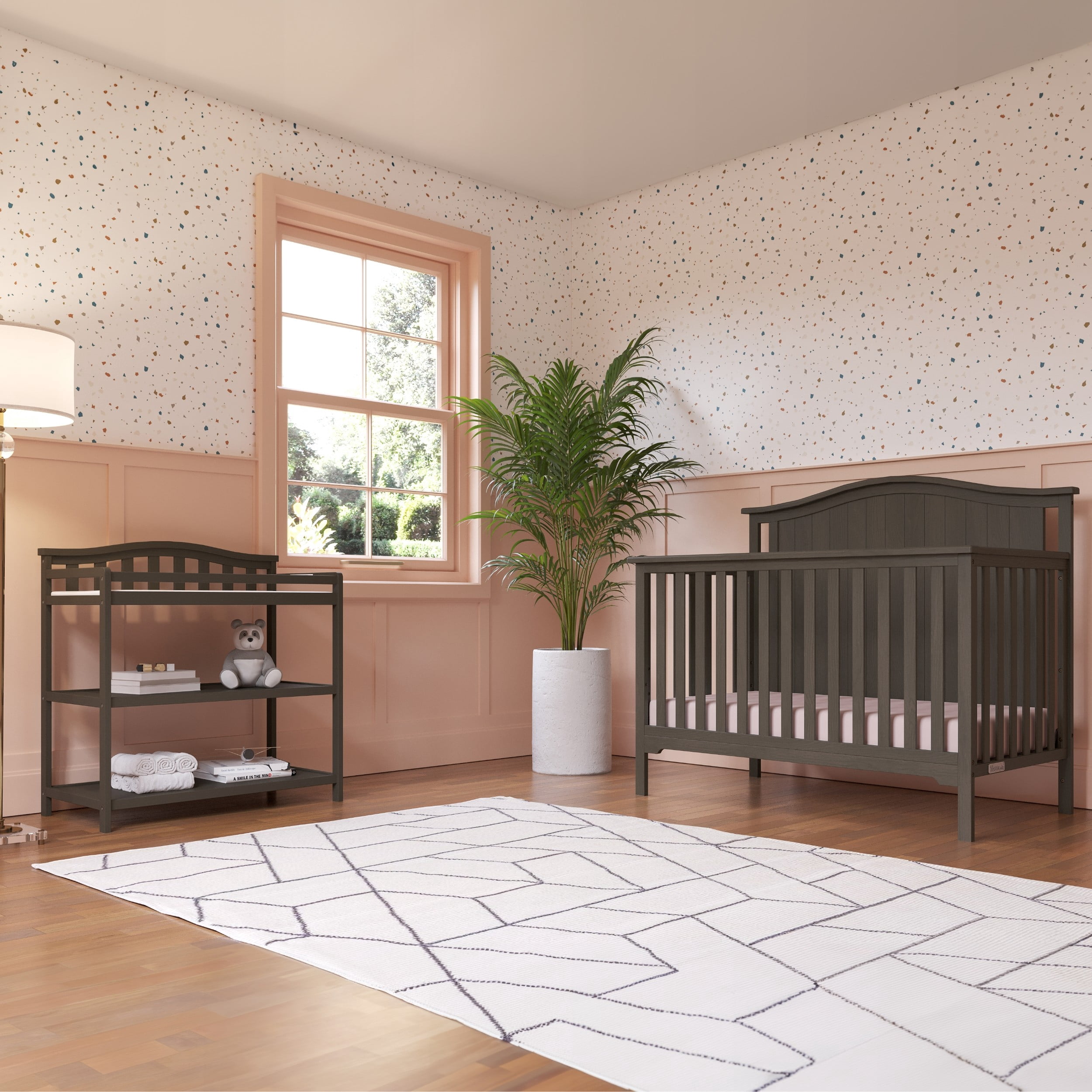Child Craft Hampton Arch Top Crib, Changing Table, and Cozy Glider ...
