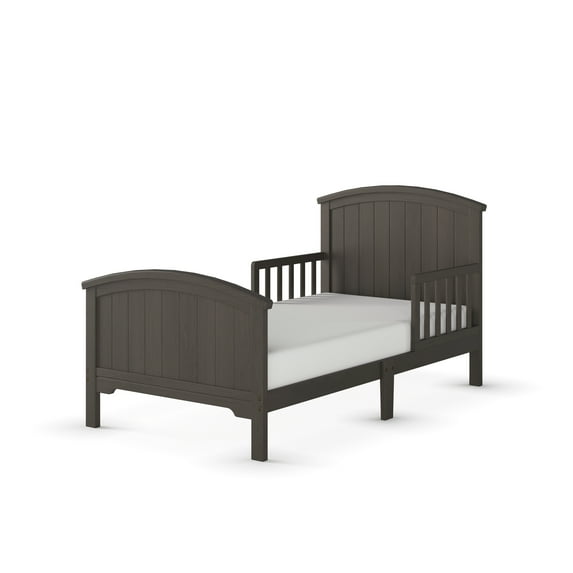 Child Craft Hampton Toddler Bed with Guard Rails, Arch Top, Low to Ground, Pine Wood, Dapper Gray